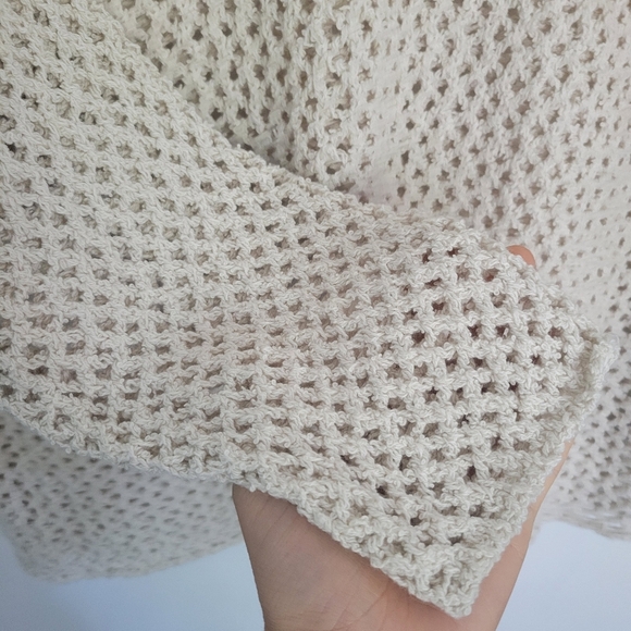 Eileen Fisher Bone Peruvian Boucle Crew Neck Pullover Top Size M Sweater - Picture 4 of 9